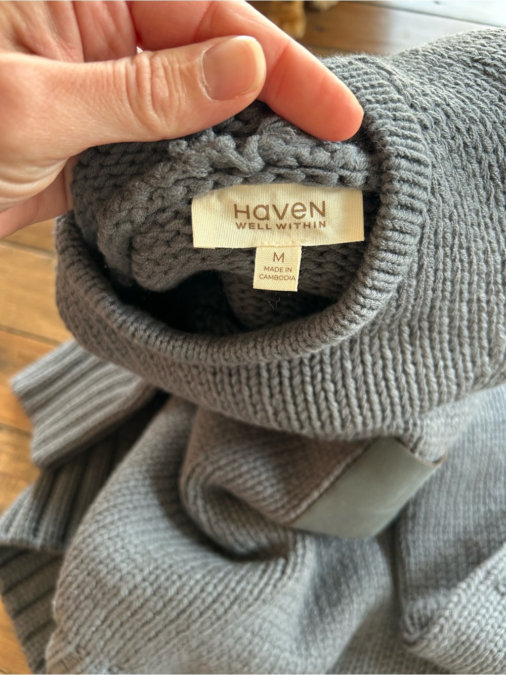 Haven Well Within Cotton Blend Pocket Sweater Hoodie M - Picture 6 of 11